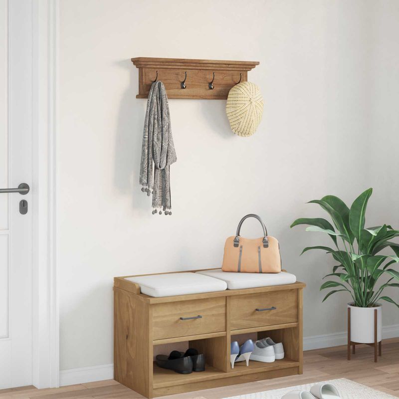 Casa si Gradina - Mobilier - Organizare si depozitare - Cuiere - Cuier de paltoane montat pe perete natural 70 x 10 x 20 cm - Infinity.ro