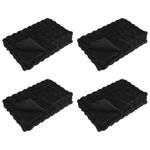 Casa si Gradina - Textile si covoare - Pături și cuverturi - Pături - Patura din Blana sintetica de Iepure 4 pcs Negru 130 x 150 cm - Infinity.ro