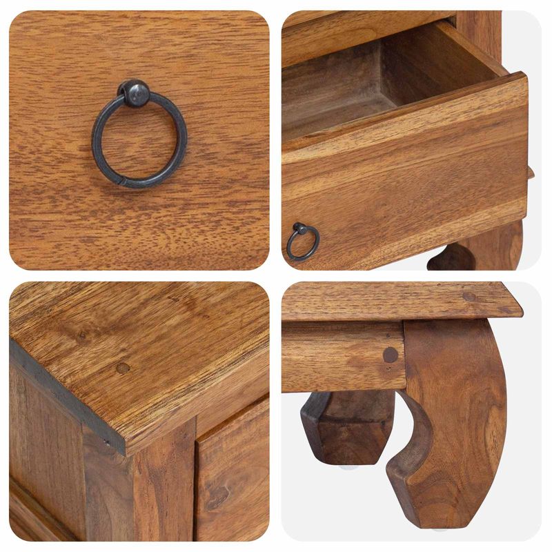 Casa si Gradina - Mobilier - Comode si corpuri - Comode - Support TV cu sertar Maro 110 x 35 x 40 cm Lemn solid de tec - Infinity.ro