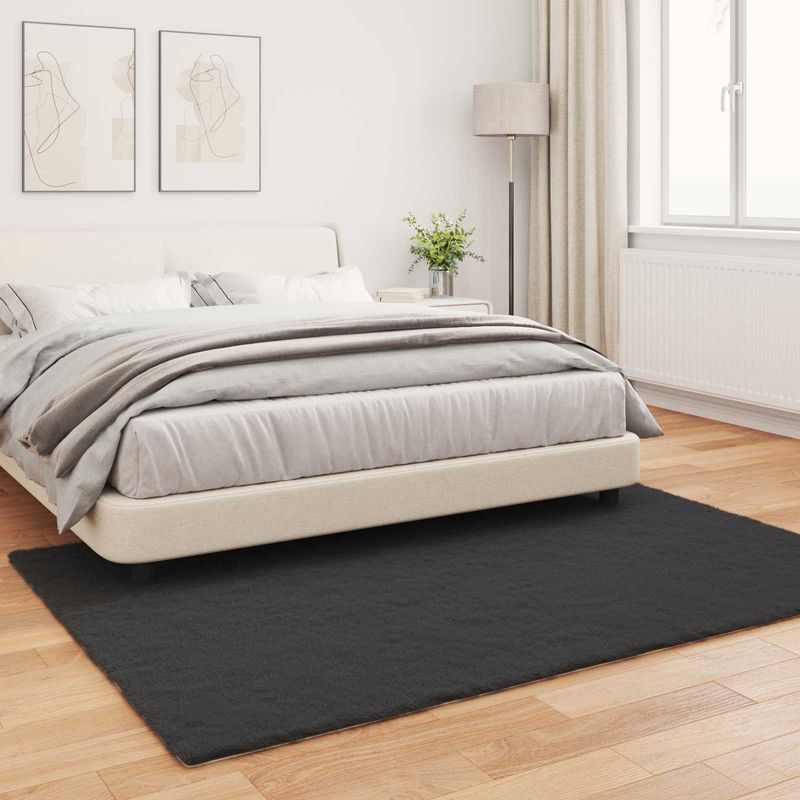 Casa si Gradina - Textile si covoare - Covoare - Covoare casa - Covor din Blana Faux de Iepure Olite Negru 160 x 230 cm - Infinity.ro