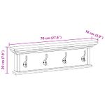 Casa si Gradina - Mobilier - Organizare si depozitare - Cuiere - Cuier de paltoane montat pe perete natural 70 x 10 x 20 cm - Infinity.ro