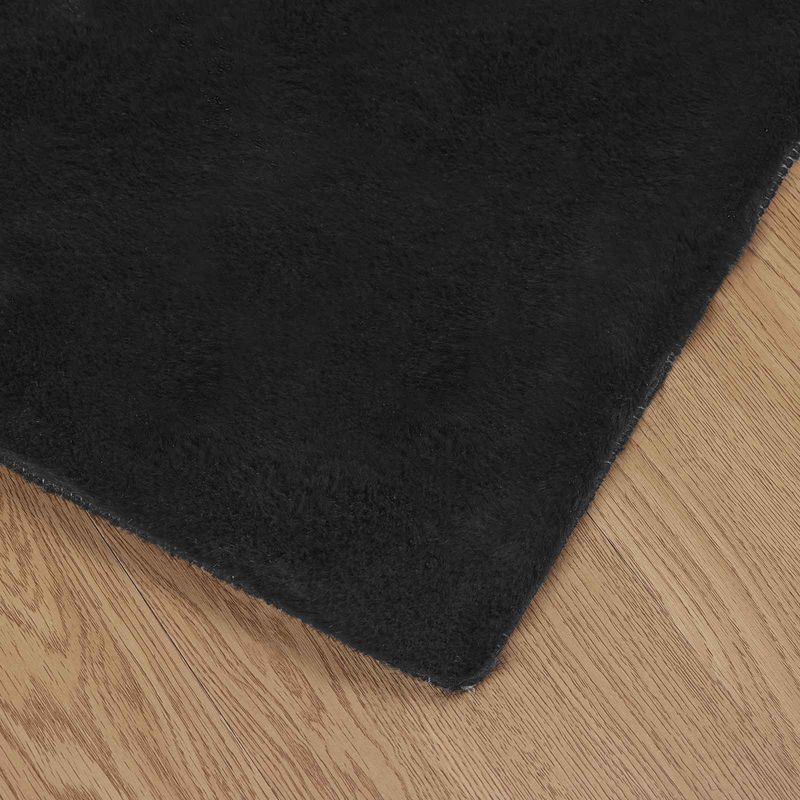 Casa si Gradina - Textile si covoare - Covoare - Covoare casa - Covor din Blana Faux de Iepure Olite Negru 160 x 230 cm - Infinity.ro