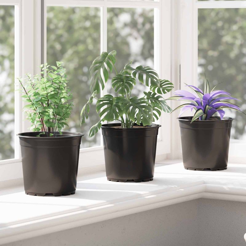 Casa si Gradina - Gradinarit si plante - Plante si ghivece - Ghivece si suporturi - Vaza pentru flori 50 pcs Negru Ø 15 x 12.5 cm Plastic - Infinity.ro