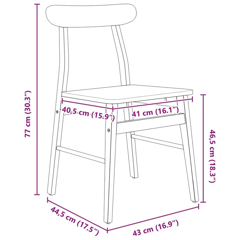 Casa si Gradina - Mobilier - Scaune si fotolii - Scaune - Scaun de sufragerie 2 pcs Alb si Natural Lemn Solid de Cauciuc - Infinity.ro