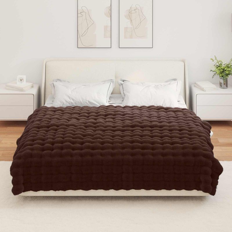 Casa si Gradina - Textile si covoare - Pături și cuverturi - Pături - Patura din Blana sintetica de Iepure Culoare Camila - Infinity.ro