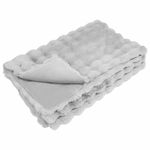 Casa si Gradina - Textile si covoare - Pături și cuverturi - Pături - Patura din Blana sintetica de Iepure Gri 130 x 150 cm Poliester - Infinity.ro