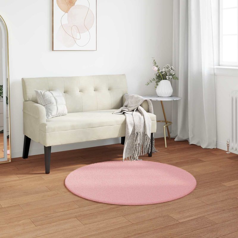 Casa si Gradina - Textile si covoare - Covoare - Covoare casa - Covor din Blana Faux de Iepure Olite Roz Ø 100 cm Poliester - Infinity.ro