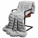 Casa si Gradina - Textile si covoare - Pături și cuverturi - Pături - Patura din Blana sintetica de Iepure Gri 130 x 150 cm Poliester - Infinity.ro