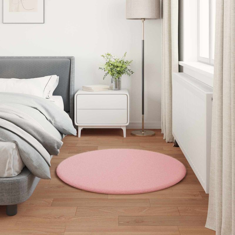 Casa si Gradina - Textile si covoare - Covoare - Covoare casa - Covor din Blana Faux de Iepure Olite Roz Ø 100 cm Poliester - Infinity.ro