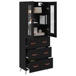 Casa si Gradina - Mobilier - Comode si corpuri - Corpuri bucatarie - Cabinet Highboard Pe perete 2 pcs Stejar Negru Lemn compozit - Infinity.ro