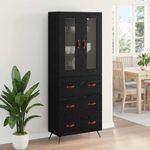 Casa si Gradina - Mobilier - Comode si corpuri - Corpuri bucatarie - Cabinet Highboard Pe perete 2 pcs Stejar Negru Lemn compozit - Infinity.ro