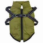 Petshop - Articole imbracaminte - Haine animale - Haina pentru Caini cu ham Verde Army 2XL Fleece si poliester - Infinity.ro