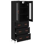 Casa si Gradina - Mobilier - Comode si corpuri - Corpuri bucatarie - Cabinet Highboard Pe perete 2 pcs Stejar Negru Lemn compozit - Infinity.ro