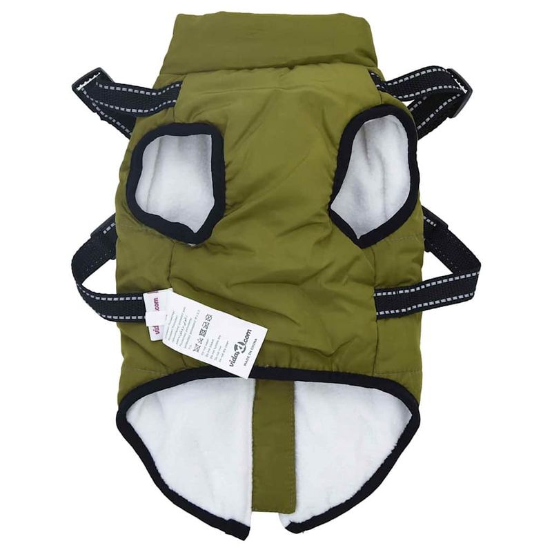 Petshop - Articole imbracaminte - Haine animale - Haina pentru Caini cu ham Verde Army M Fleece si poliester - Infinity.ro