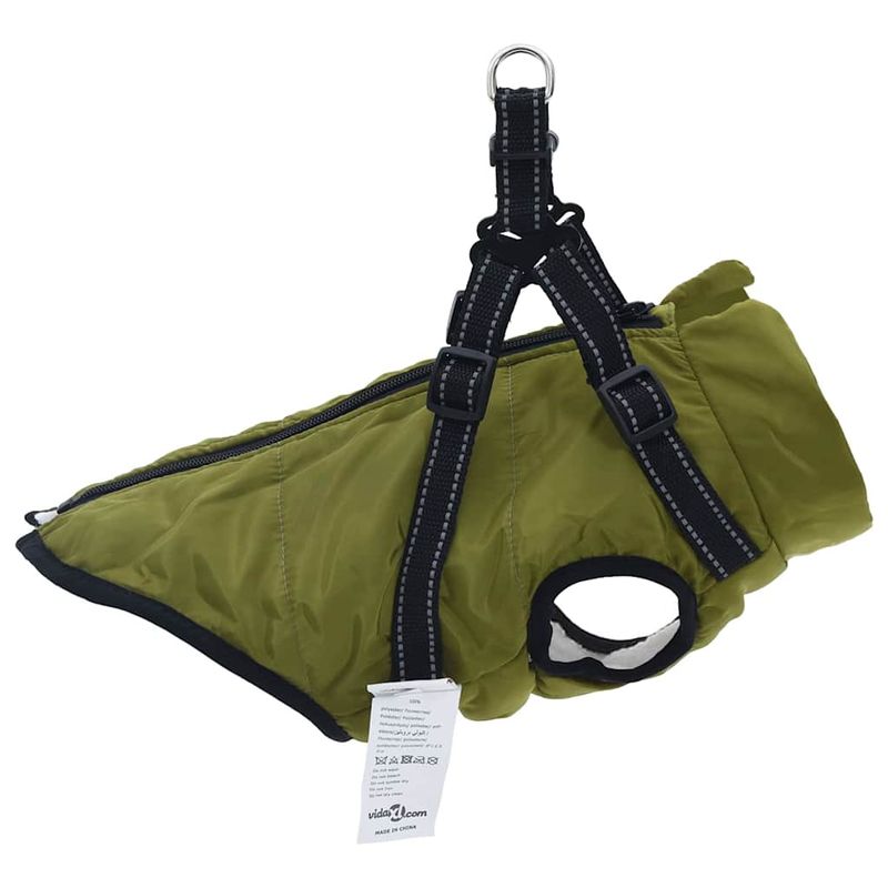 Petshop - Articole imbracaminte - Haine animale - Haina pentru Caini cu ham Verde Army 2XL Fleece si poliester - Infinity.ro