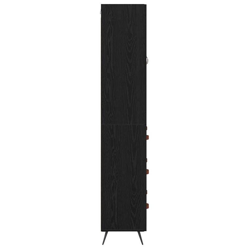Casa si Gradina - Mobilier - Comode si corpuri - Corpuri bucatarie - Cabinet Highboard Pe perete 2 pcs Stejar Negru Lemn compozit - Infinity.ro