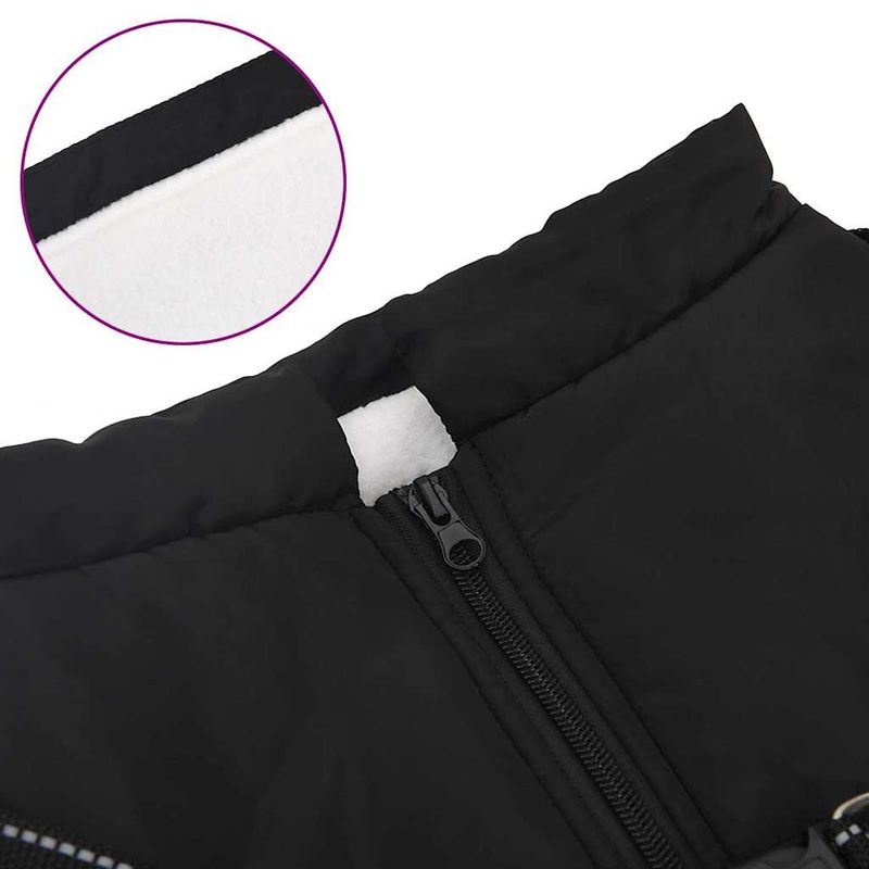 Petshop - Articole imbracaminte - Haine animale - Haina pentru Caini cu ham Negru 4XL Fleece si poliester - Infinity.ro