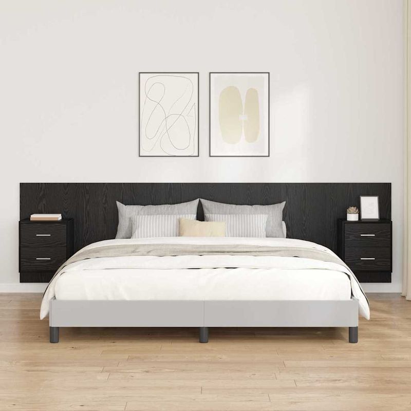 Casa si Gradina - Mobilier - Paturi si accesorii - Accesorii paturi - Tablie de pat cu LED, gri inchis, 144x5x118/128 cm, textil - Infinity.ro