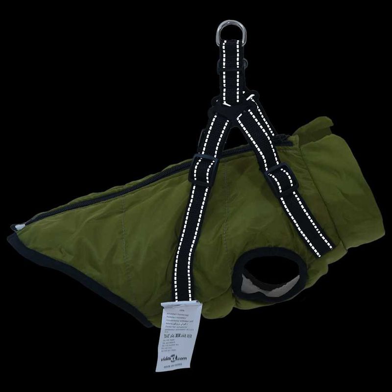 Petshop - Articole imbracaminte - Haine animale - Haina pentru Caini cu ham Verde Army 2XL Fleece si poliester - Infinity.ro