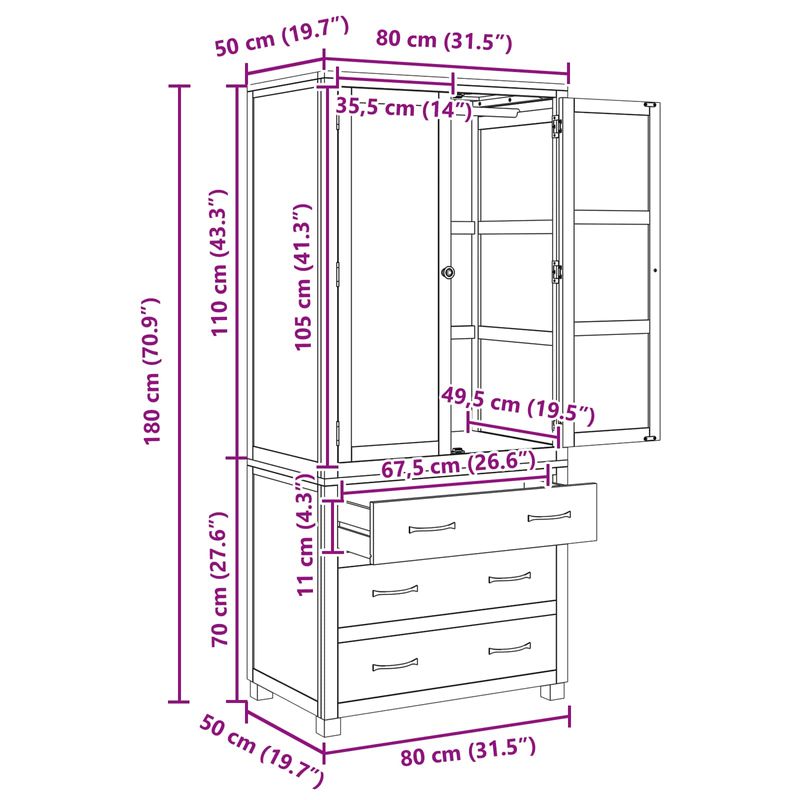 Casa si Gradina - Mobilier - Dulapuri si sifoniere - Dulapuri - Set de Mobilier pentru Depozitare cu sertar Maro Lemn compozit - Infinity.ro