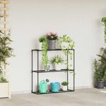 Casa si Gradina - Gradinarit si plante - Plante si ghivece - Ghivece si suporturi - Stand pentru plante cu 3 niveluri Negru 100 x 32 x 102 cm Otel - Infinity.ro