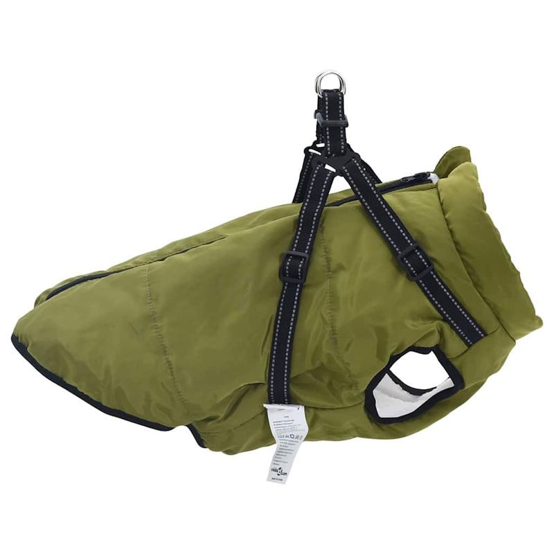 Petshop - Articole imbracaminte - Haine animale - Haina pentru Caini cu ham Verde Army 6XL Fleece si poliester - Infinity.ro