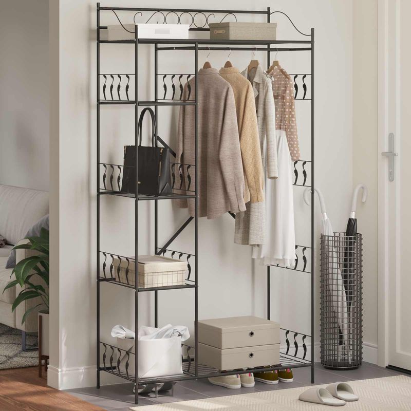 Casa si Gradina - Mobilier - Dulapuri si sifoniere - Dulapuri - Dulap Deschis cu raft Negru 100 x 43 x 188 cm Otel - Infinity.ro