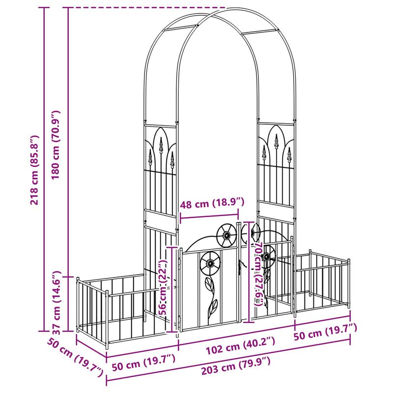 Casa si Gradina - Gradina si terasa - Decoratiuni exterior - Arcade - Arc de Gradina Simplu Verde 203 x 50 x 218 cm - Infinity.ro