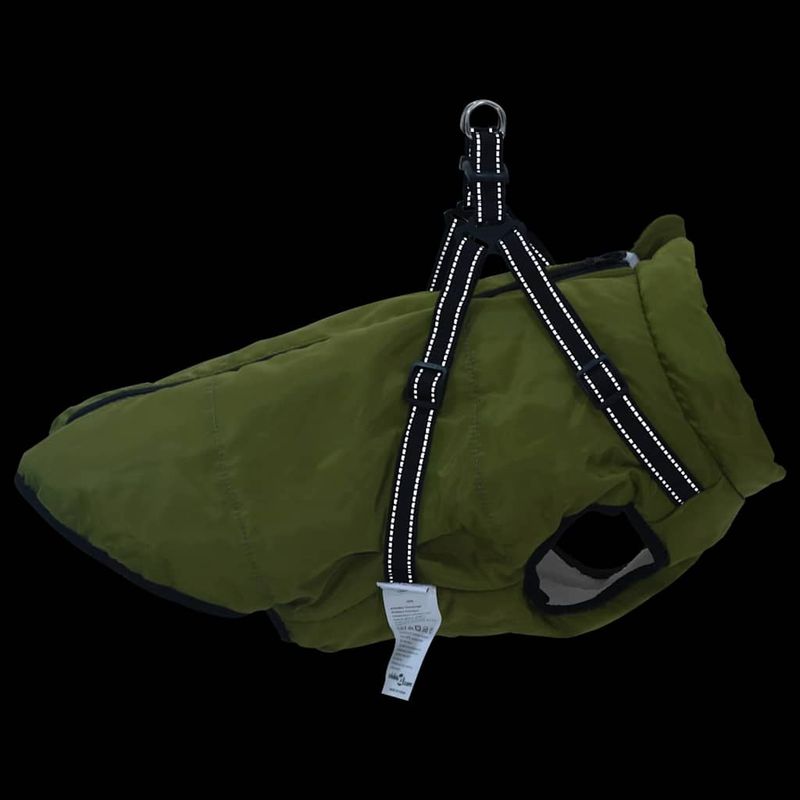Petshop - Articole imbracaminte - Haine animale - Haina pentru Caini cu ham Verde Army 6XL Fleece si poliester - Infinity.ro