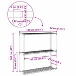 Casa si Gradina - Gradinarit si plante - Plante si ghivece - Ghivece si suporturi - Stand pentru plante cu 3 niveluri Negru 100 x 32 x 102 cm Otel - Infinity.ro