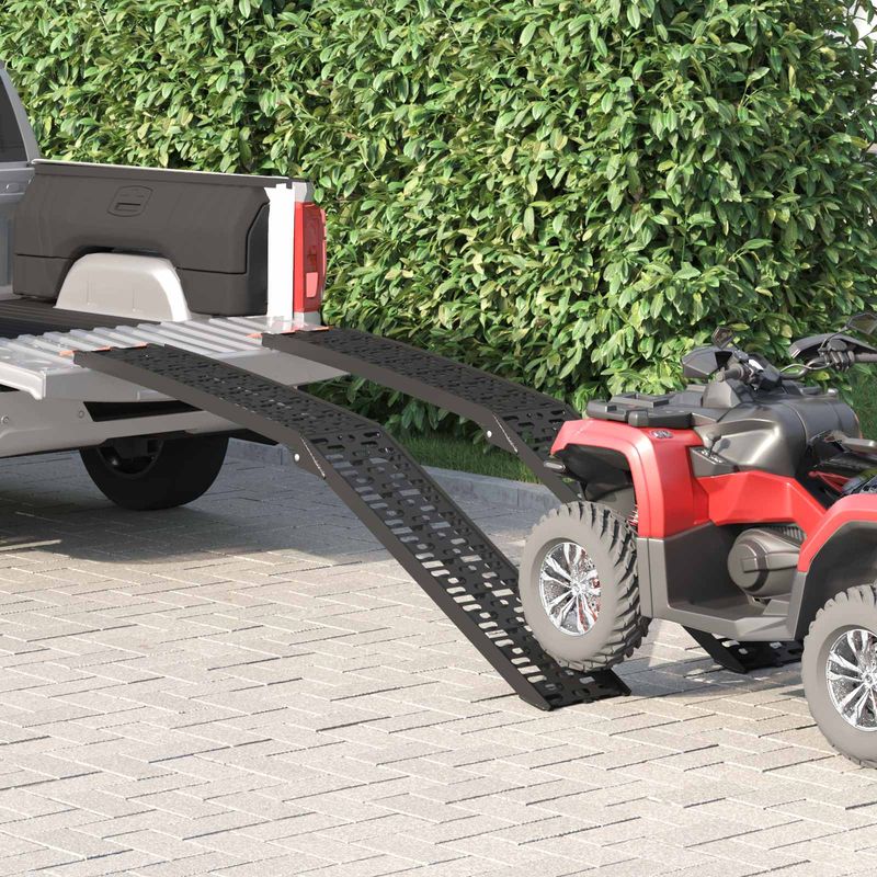 Auto si Moto - Remorci si platforme auto - Rampa de Incarcare 2 pcs Negru 222 x 29 x 14 cm Aluminiu - Infinity.ro