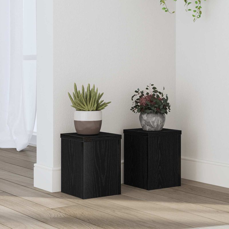 Casa si Gradina - Gradinarit si plante - Plante si ghivece - Ghivece si suporturi - Suport pentru plante 2 pcs Stejar Negru 15 x 15 x 20 cm - Infinity.ro