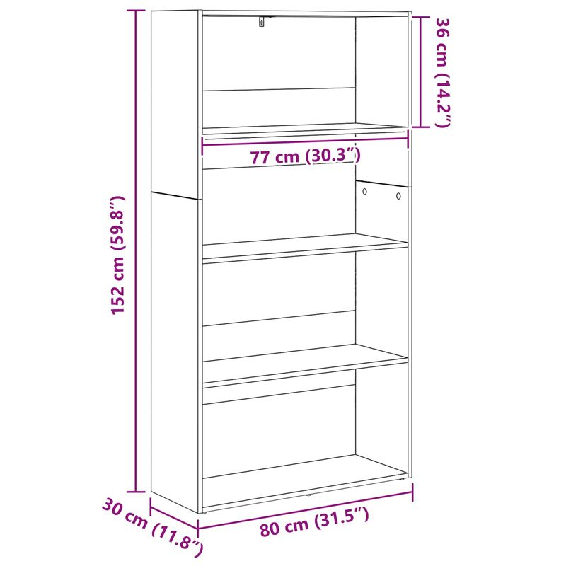 Casa si Gradina - Mobilier - Biblioteci si rafturi - Biblioteci - Dulap pentru carti Stejar Negru 80 x 30 x 151,5 cm - Infinity.ro