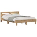 Casa si Gradina - Mobilier - Paturi si accesorii - Paturi - Cadru de pat Stejar Artizanal 160 x 200 cm Lemn compozit - Infinity.ro