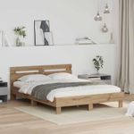 Casa si Gradina - Mobilier - Paturi si accesorii - Paturi - Cadru de pat Stejar Artizanal 160 x 200 cm Lemn compozit - Infinity.ro