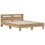 Casa si Gradina - Mobilier - Paturi si accesorii - Paturi - Cadru de pat Stejar Artizanal 160 x 200 cm Lemn compozit - Infinity.ro