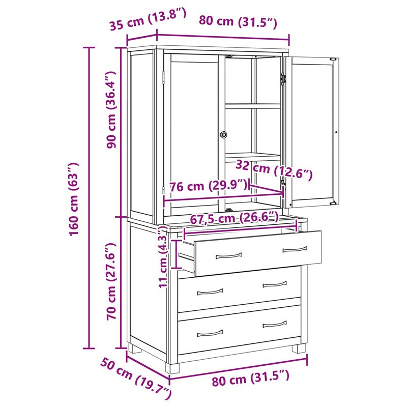 Casa si Gradina - Mobilier - Dulapuri si sifoniere - Dulapuri - Set de Mobilier pentru Depozitare cu sertar Maro Lemn compozit - Infinity.ro