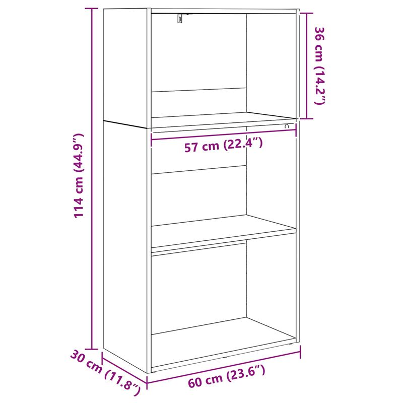 Casa si Gradina - Mobilier - Biblioteci si rafturi - Biblioteci - Raft pentru carti Stejar Negru 60 x 30 x 76.5 cm Lemn compozit - Infinity.ro