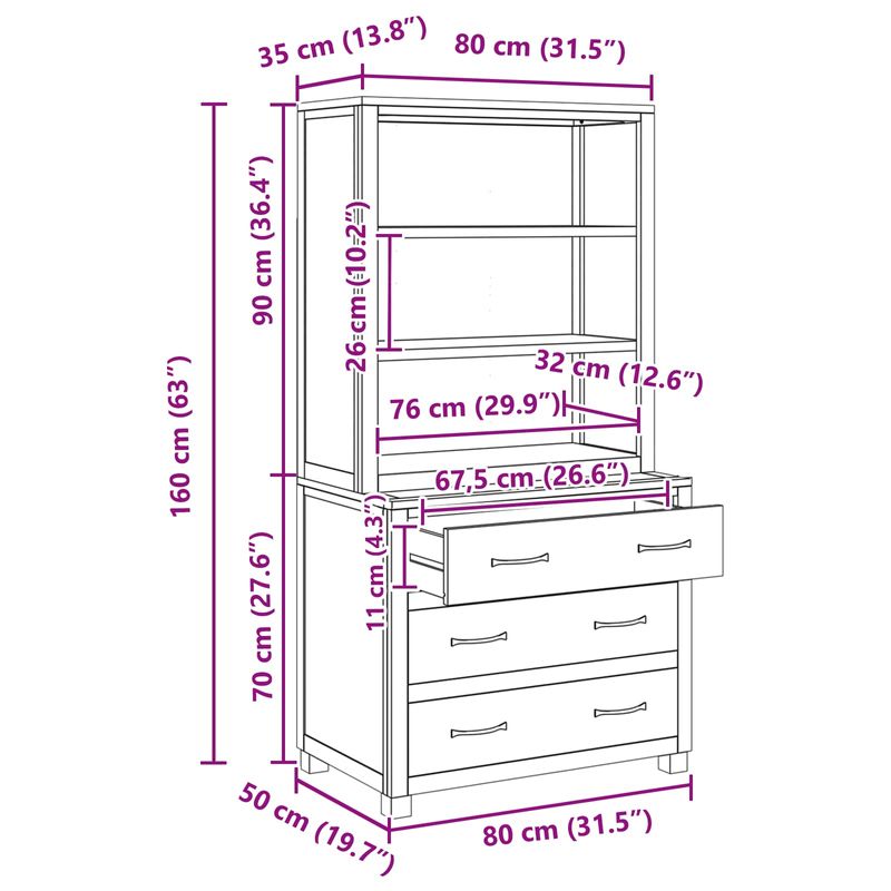 Casa si Gradina - Mobilier - Dulapuri si sifoniere - Dulapuri - Set de Mobilier pentru Depozitare cu sertar Maro Lemn compozit - Infinity.ro