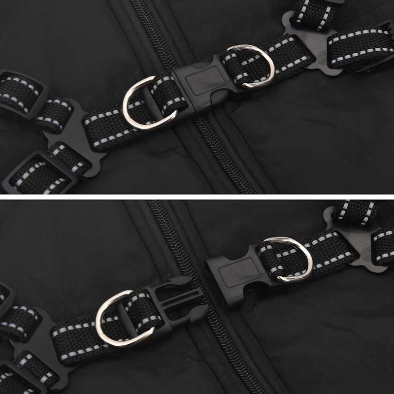 Petshop - Articole imbracaminte - Haine animale - Haina pentru Caini cu ham Negru 3XL Fleece si poliester - Infinity.ro