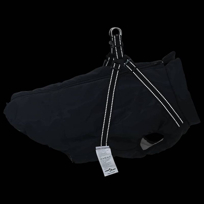 Petshop - Articole imbracaminte - Haine animale - Haina pentru Caini cu ham Negru 3XL Fleece si poliester - Infinity.ro