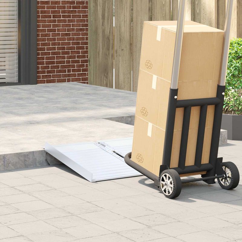 Auto si Moto - Remorci si platforme auto - Rampa pentru scaun cu rotile Argintiu 62 x 73 x 5 cm Aluminiu - Infinity.ro