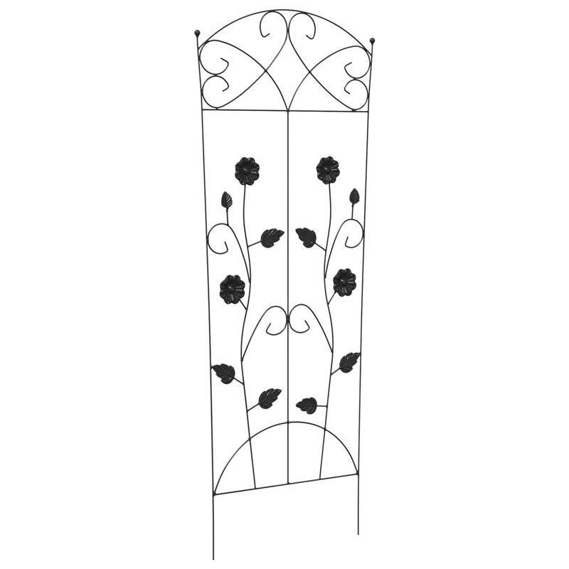 Casa si Gradina - Gradina si terasa - Garduri, panouri si accesorii - Gard de Gradina Spalier 3 pcs Negru 112 x 40 cm Otel - Infinity.ro