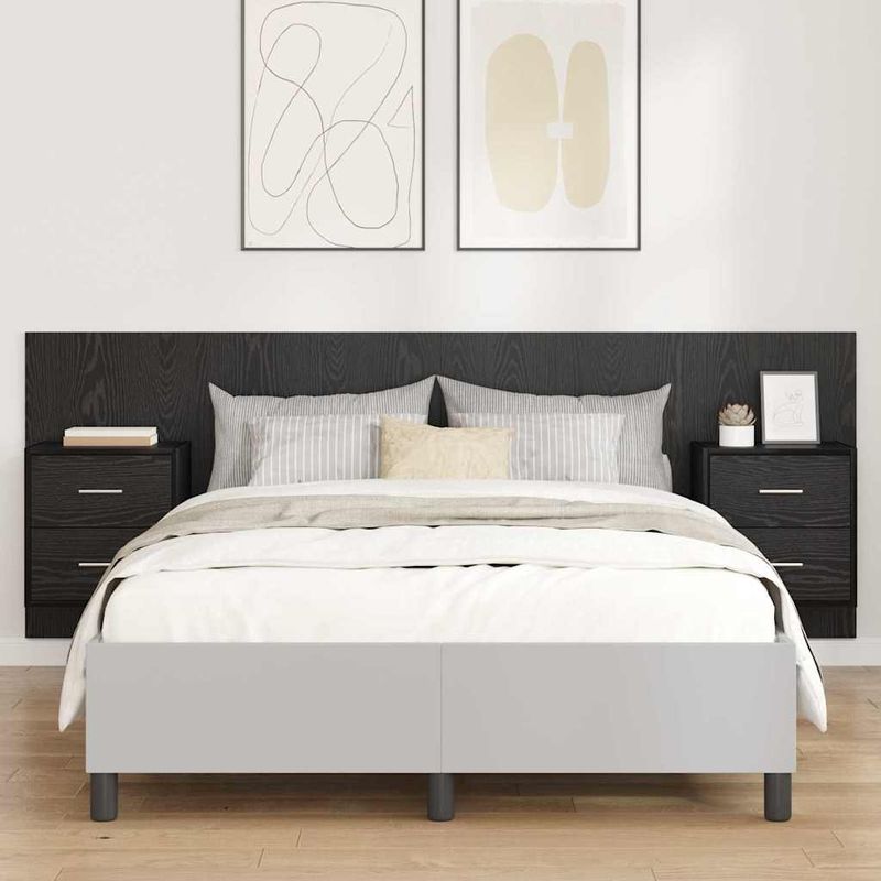 Casa si Gradina - Mobilier - Paturi si accesorii - Accesorii paturi - Tablie de pat cu LED, gri inchis, 147x16x118/128 cm, textil - Infinity.ro