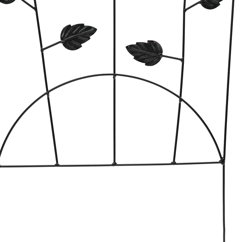 Casa si Gradina - Gradina si terasa - Garduri, panouri si accesorii - Gard de Gradina Spalier 3 pcs Negru 112 x 40 cm Otel - Infinity.ro