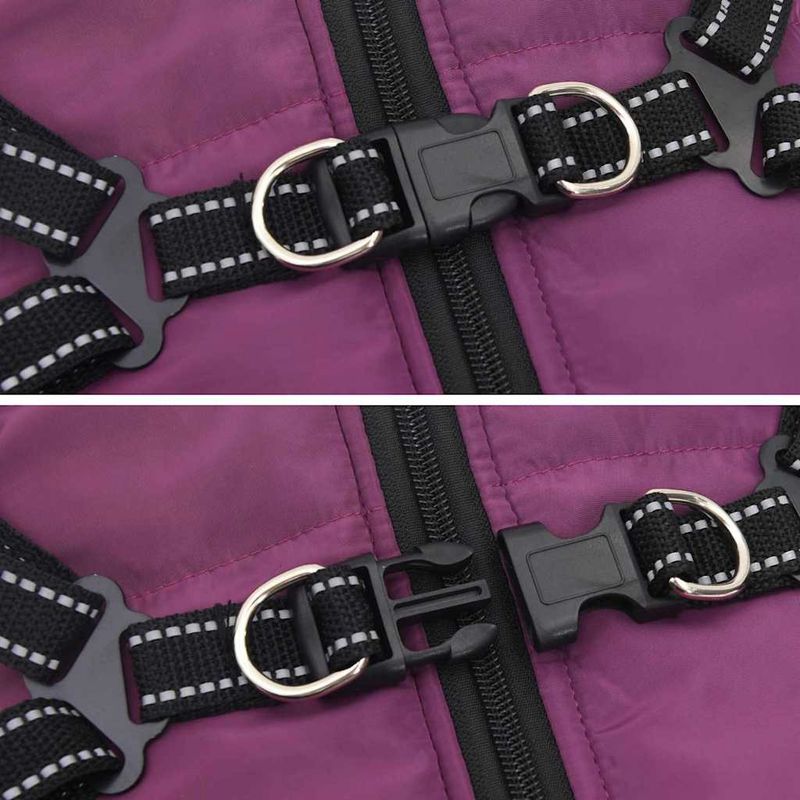 Petshop - Articole imbracaminte - Haine animale - Haina pentru Caini cu ham Violet M Fleece si poliester - Infinity.ro
