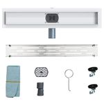 Casa si Gradina - Constructii - Materiale constructii - Sisteme de scurgere - Drenaj de dus 362 Grade cu Design pe Linie Argintiu 50 cm - Infinity.ro