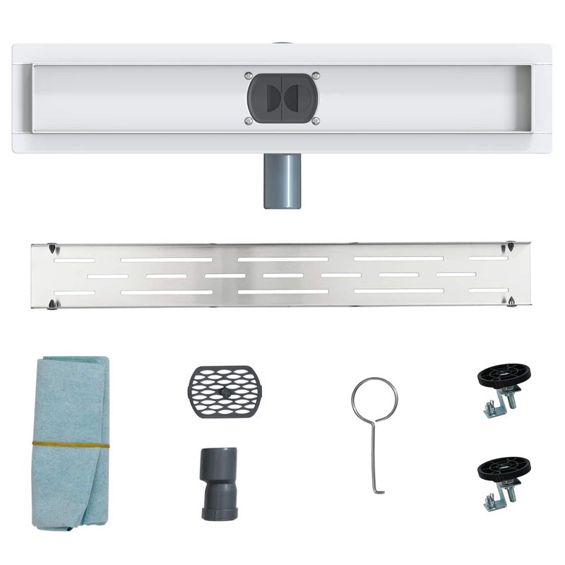 Casa si Gradina - Constructii - Materiale constructii - Sisteme de scurgere - Drenaj de dus 362 Grade cu Design pe Linie Argintiu 50 cm - Infinity.ro