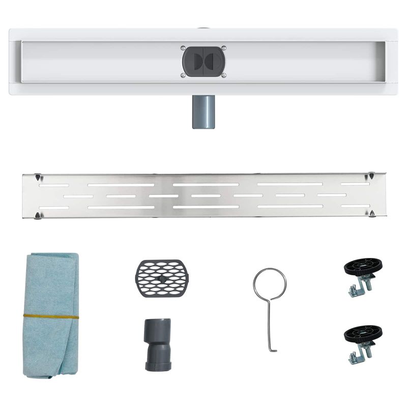 Casa si Gradina - Constructii - Materiale constructii - Sisteme de scurgere - Drenaj de dus 362 Grade cu Design pe Linie Argintiu 60 cm - Infinity.ro