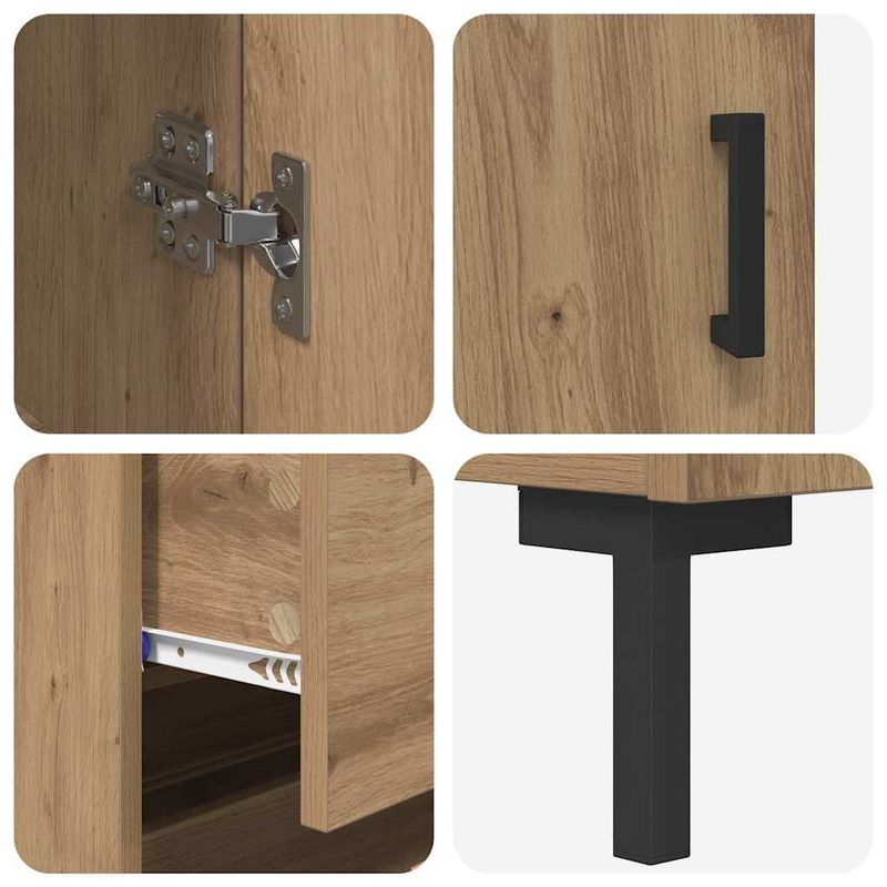 Casa si Gradina - Mobilier - Comode si corpuri - Corpuri bucatarie - Bufet 2 pcs Stejar Artizanal 69,5 x 34 x 180 cm Lemn compozit - Infinity.ro